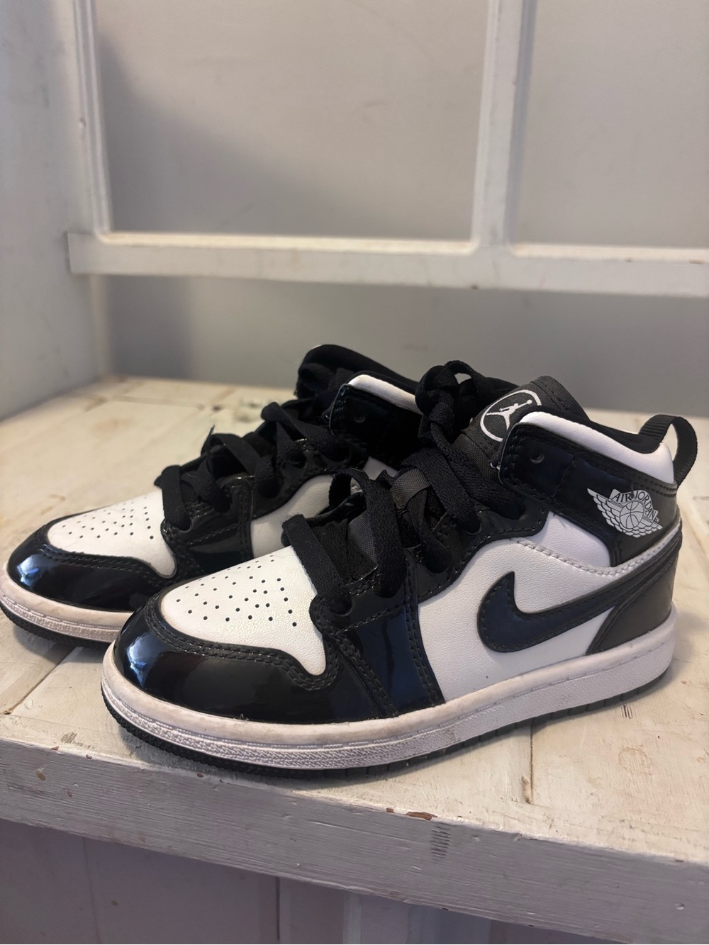Nike Kids Black and White High-Top Sneakers
